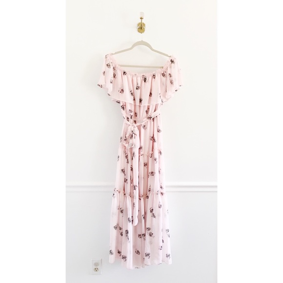 Lane Bryant Pink Floral Off Shoulder Maxi Dress - Picture 2 of 5